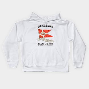 Antique Flag of Denmark Kids Hoodie